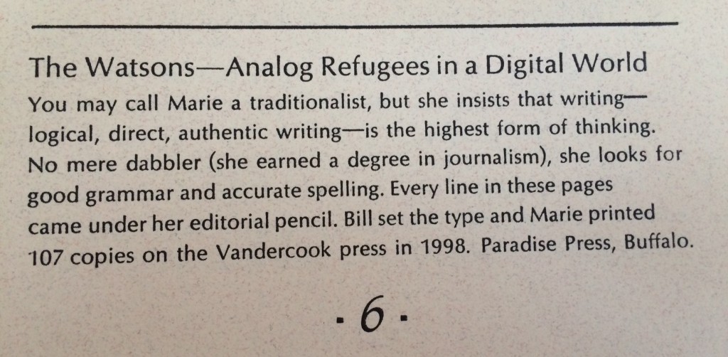 In 1998, only a few years into the digital revolution, they already saw themselves as "Analog Refugees in a Digital World."